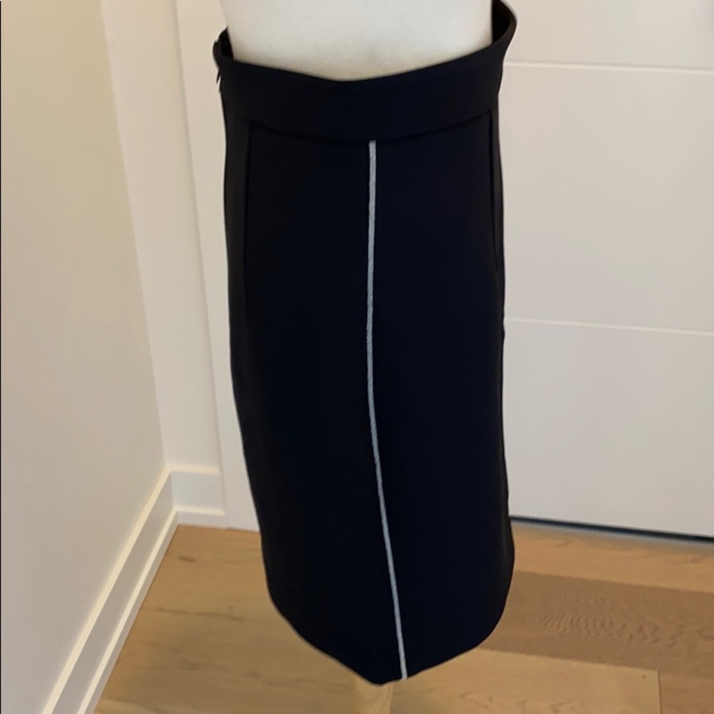 H&M Black Pencil Skirt with silver stripe Sz 8 - Picture 3 of 4